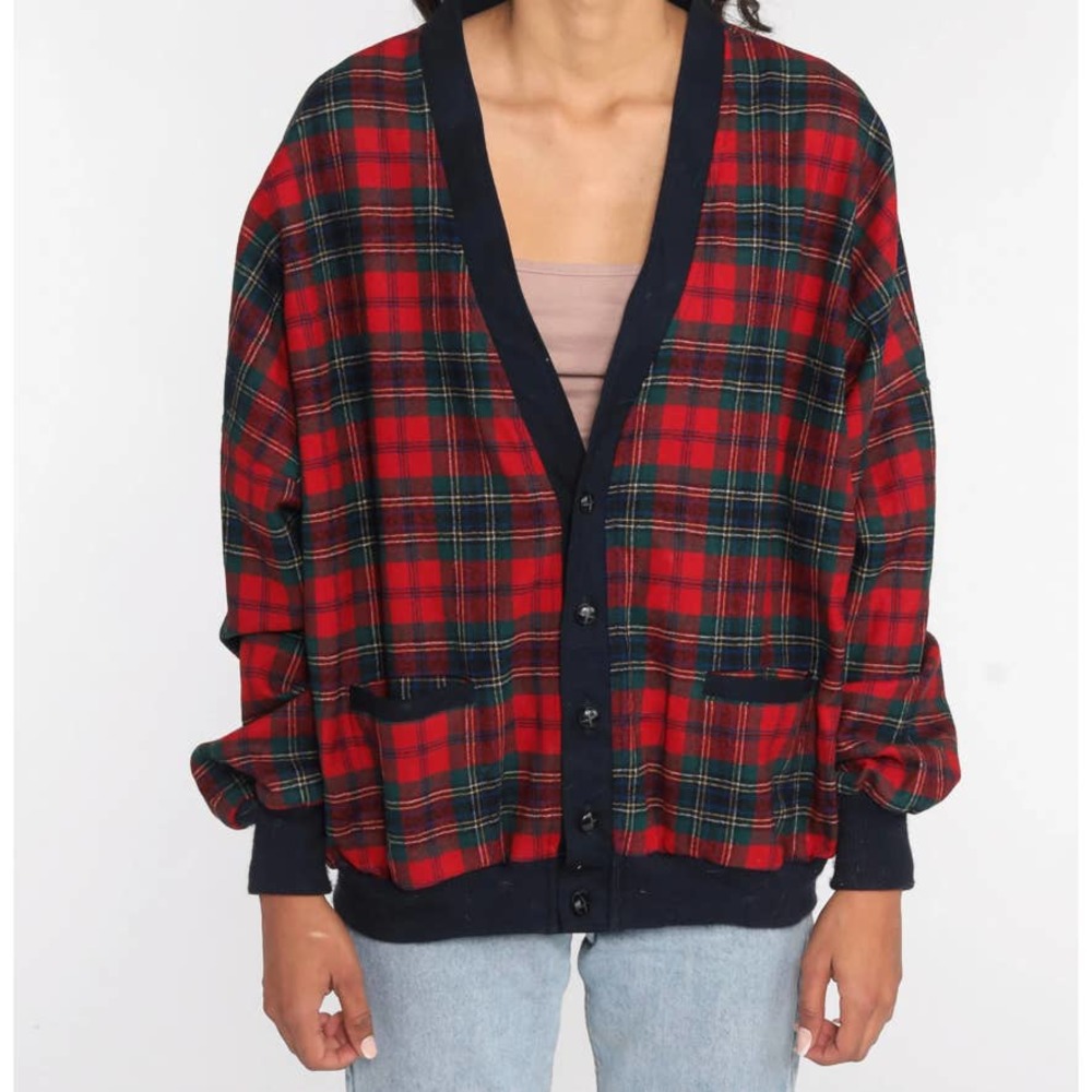 Vintage Pendleton Wool Royal Stewart Tartan Plaid Cardigan